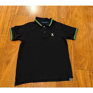 Baby Psycho Bunny Black Neon Green Polo Shirt 12 Months